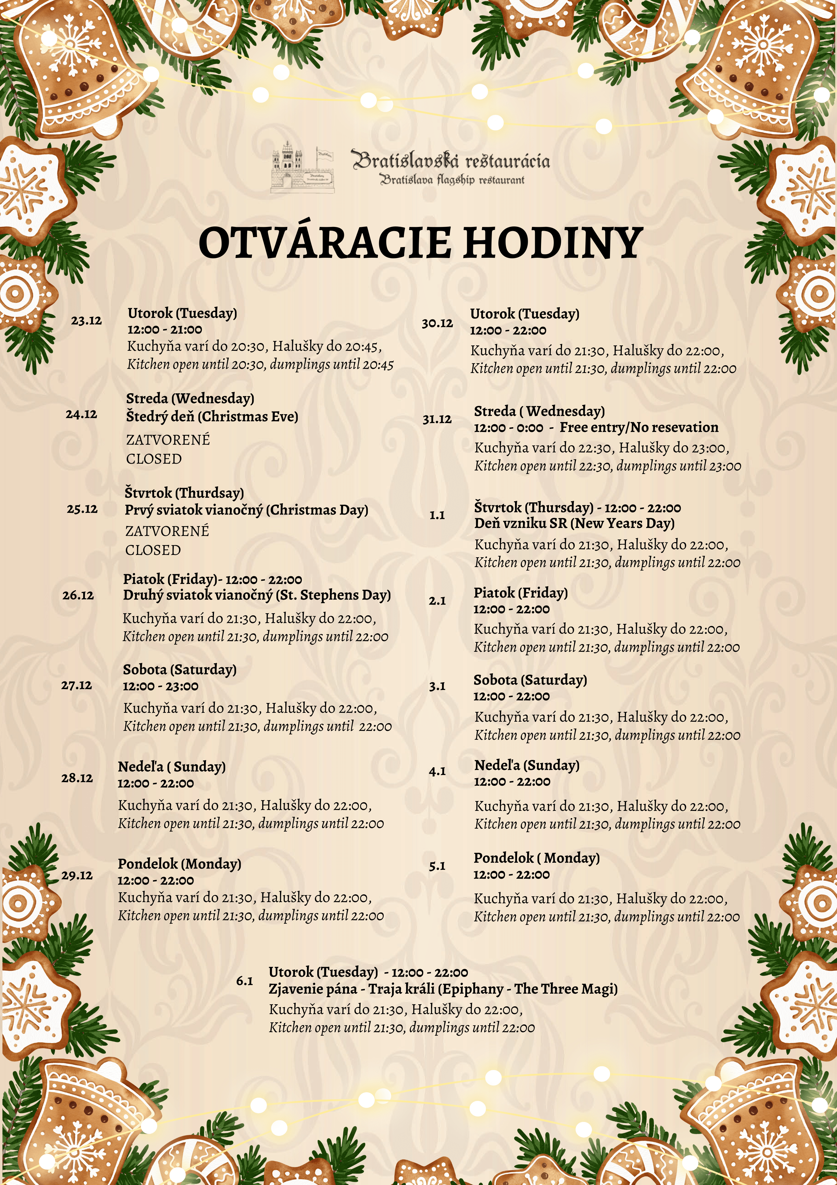 Vianočné otváracie hodiny